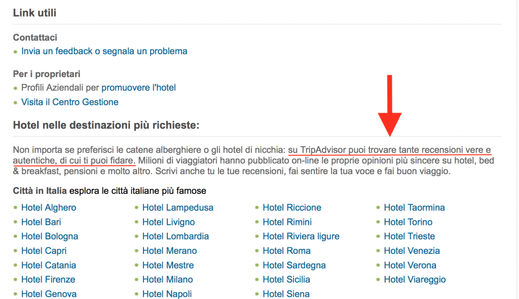 Vecchio claim di Tripadvisor