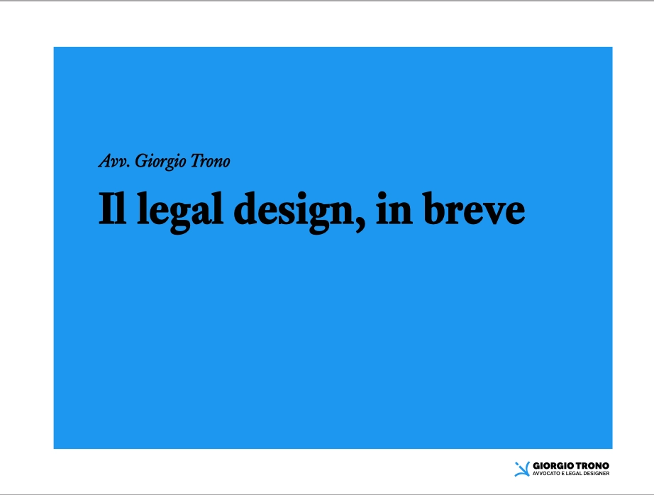 Pagina estratta dalla guida sul legal design intitolata: il legal design, in breve
