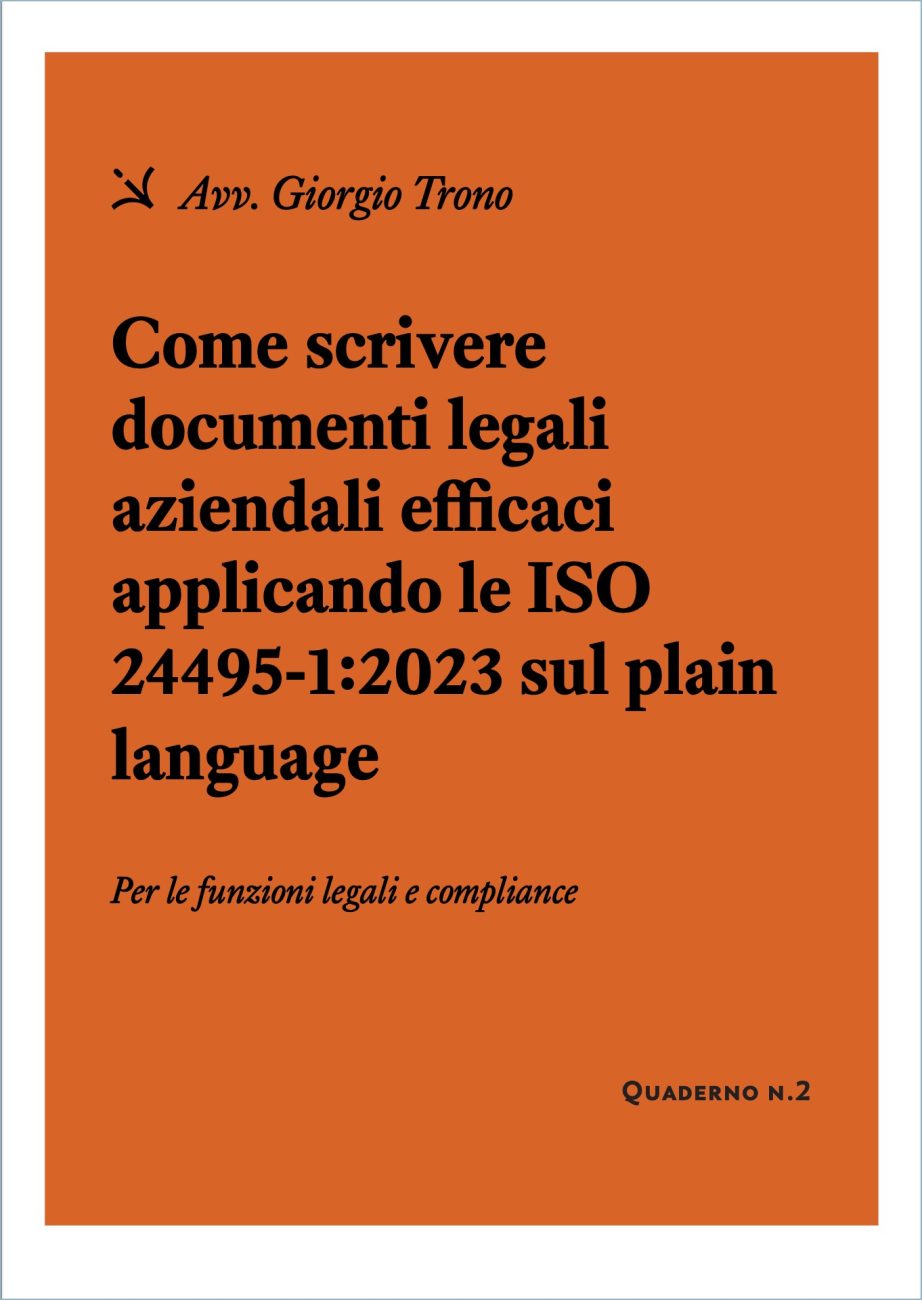 Pagina estratta dalla guida su ISO plain language e scrittura giuridica: 4 principi da seguire