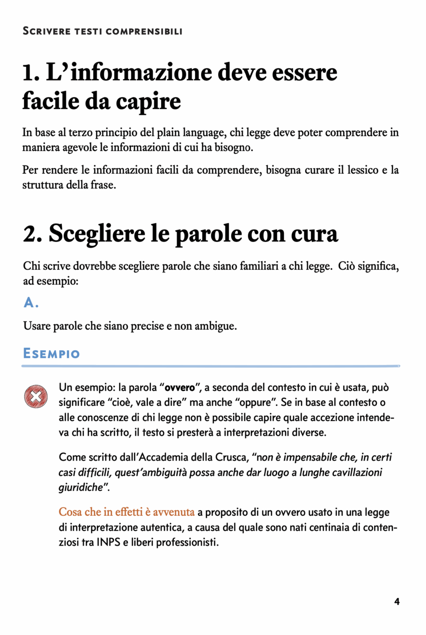 Estratto pagina numero 4 del quaderno n. 4 su ISO e plain language